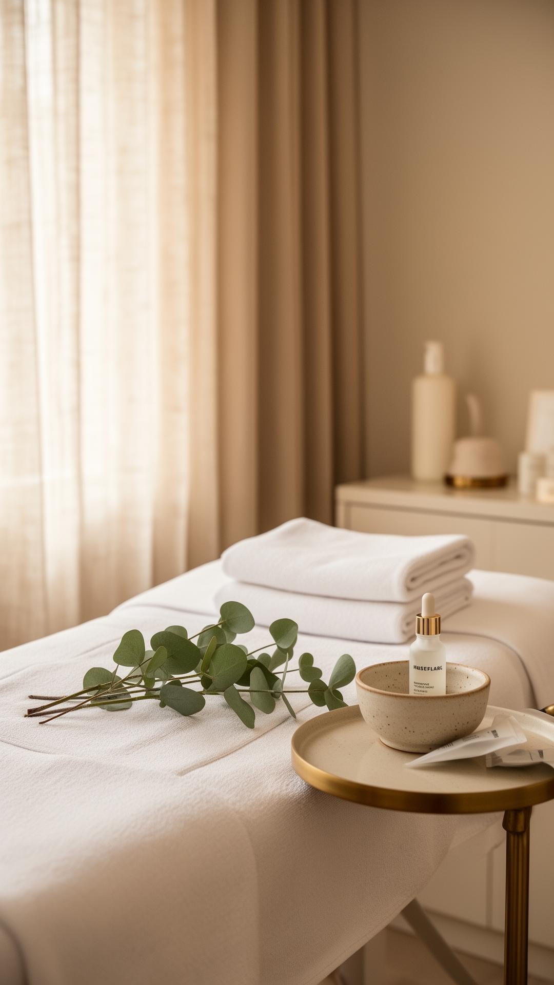 Spa treatment room hos N by N kosmetolog i Haderslev